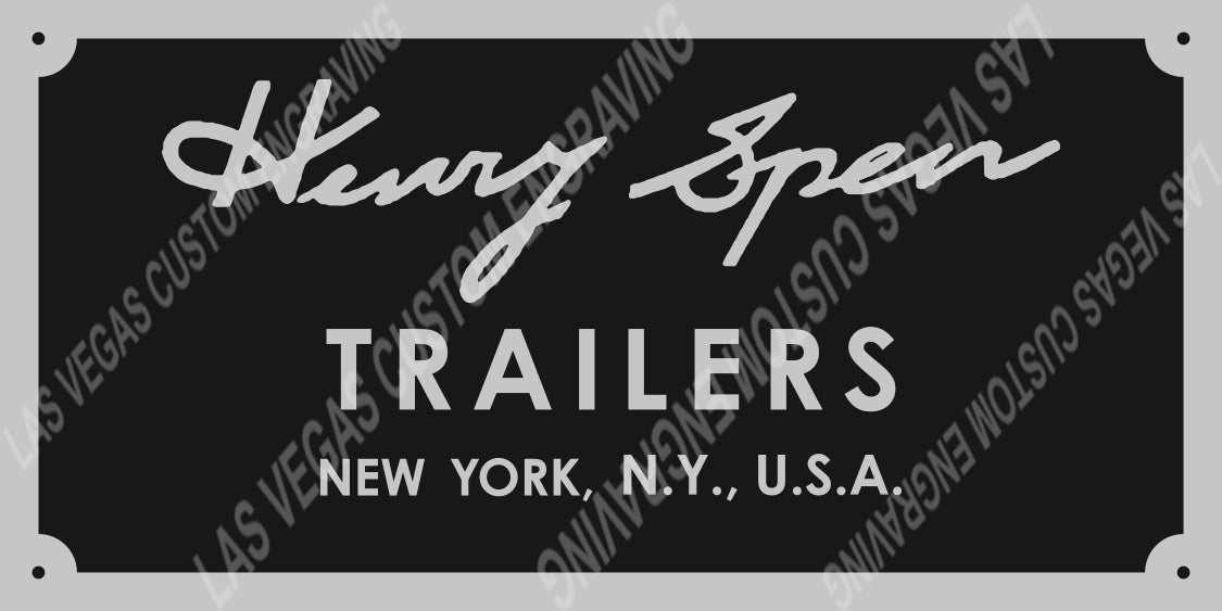 HENRY SPEN Trailers Aluminum plate Replica
