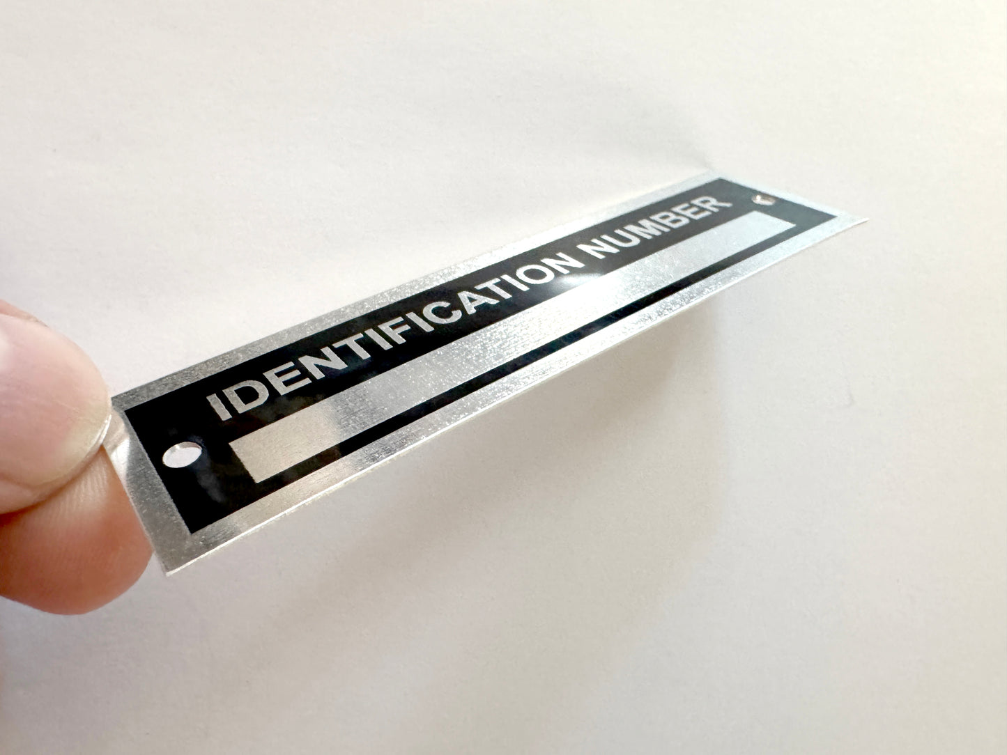 Identification Number Aluminum Tag with custom engraving included