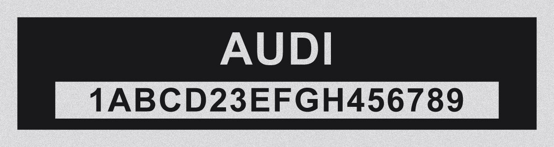 AUDI Compatible VIN PLATE Replacement Aluminum id Tag with custom engraving included