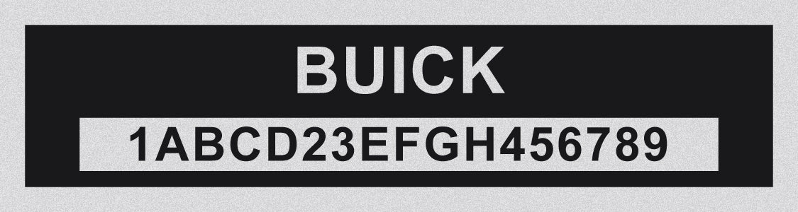 BUICK Compatible VIN PLATE Replacement Aluminum id Tag with custom engraving included