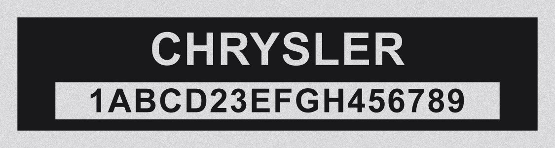 CHRYSLER Compatible VIN PLATE Replacement Aluminum id Tag with custom engraving included