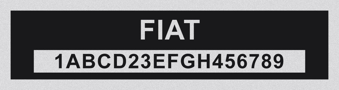 FIAT Compatible VIN PLATE Replacement Aluminum id Tag with custom engraving included