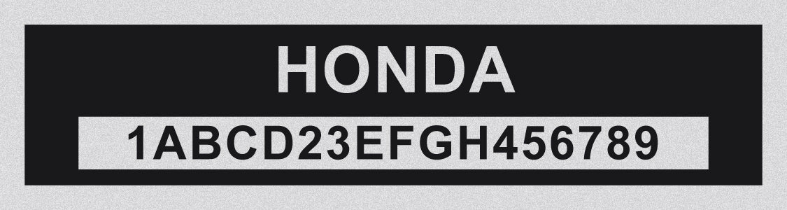 HONDA Compatible VIN PLATE Replacement Aluminum id Tag with custom engraving included