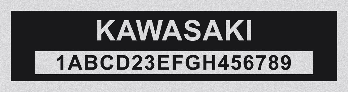 KAWASAKI Compatible VIN PLATE Replacement Aluminum id Tag with custom engraving included