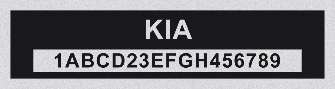 KIA Compatible VIN PLATE Replacement Aluminum id Tag with custom engraving included