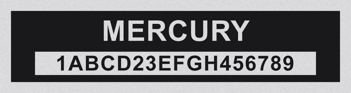 MERCURY Compatible VIN PLATE Replacement Aluminum id Tag with custom engraving included