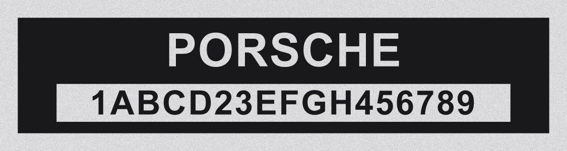 PORSCHE Compatible VIN PLATE Replacement Aluminum id Tag with custom engraving included