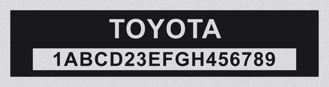 TOYOTA Compatible VIN PLATE Replacement Aluminum id Tag with custom engraving included