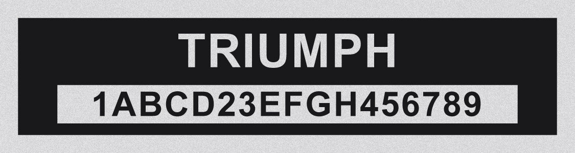 TRIUMPH Compatible VIN PLATE Replacement Aluminum id Tag with custom engraving included