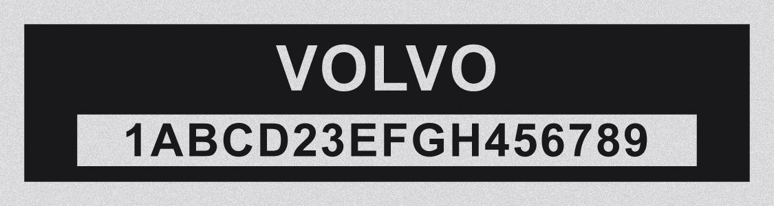 VOLVO Compatible VIN PLATE Replacement Aluminum id Tag with custom engraving included