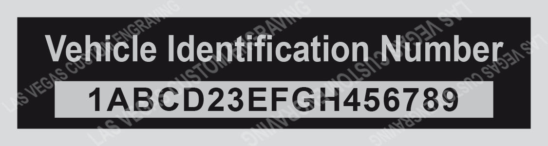 Vehicle Identification Number Aluminum Tag with custom engraving included