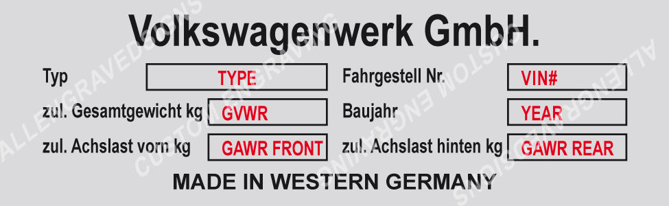 Replacement Volkswagen ID Tag with Custom engraving included + Free Shipping Model_1