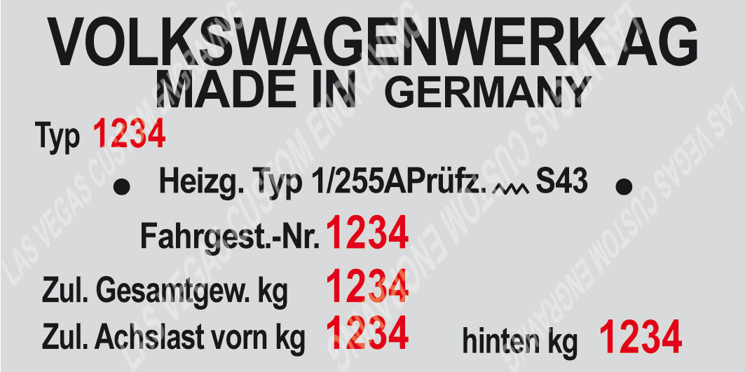 Replacement Volkswagen ID Tag with Custom engraving included + Free Shipping Model_2