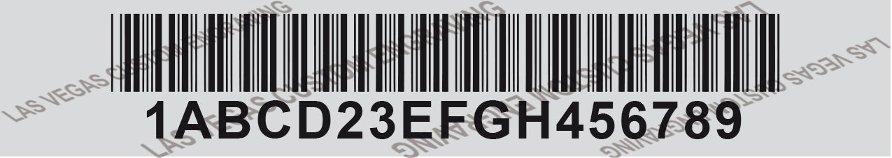 Dashboard / Windshield VIN PLATE With Barcode SILVER Vehicle Identification Number Aluminum id Tag with custom engraving included