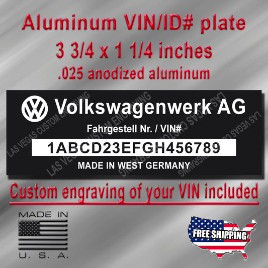 Classic VOLKSWAGEN Aluminum Vin plate - Customization included