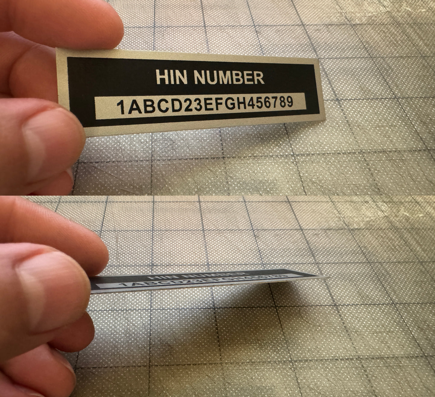 HIN PLATE Hull Identification Number Aluminum id Tag with custom engraving included