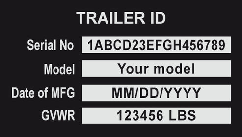 Trailer ID Plate Aluminum Tag with custom engraving of your data ...