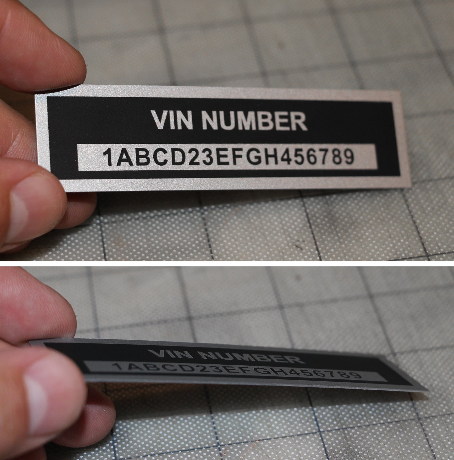 All Brands Universal VIN PLATE Aluminum tag with Custom header