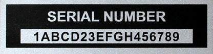 SERIAL NUMBER PLATE Aluminum id Tag with custom engraving of your serial number included