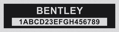 BENTLEY Compatible VIN PLATE Replacement Aluminum id Tag with custom engraving included