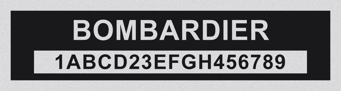 BOMBARDIER Compatible VIN PLATE Replacement Aluminum id Tag with custom engraving included