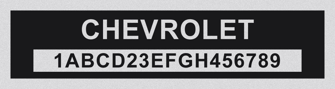 CHEVROLET Compatible VIN PLATE Replacement Aluminum id Tag with custom engraving included