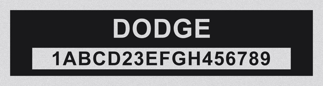 DODGE Compatible VIN PLATE Replacement Aluminum id Tag with custom engraving included