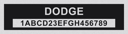 DODGE Compatible VIN PLATE Replacement Aluminum id Tag with custom engraving included