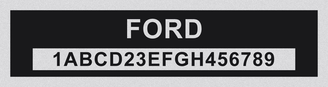 FORD Compatible VIN PLATE Replacement. Custom engraved Aluminum ...