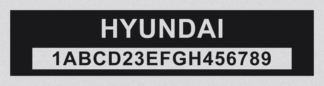 HYUNDAI Compatible VIN PLATE Replacement Aluminum id Tag with custom engraving included