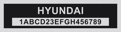 HYUNDAI Compatible VIN PLATE Replacement Aluminum id Tag with custom engraving included