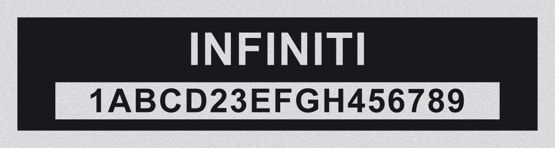 INFINITI Compatible VIN PLATE Replacement Aluminum id Tag with custom engraving included