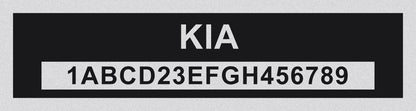 KIA Compatible VIN PLATE Replacement Aluminum id Tag with custom engraving included