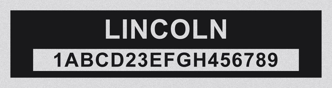 LINCOLN Compatible VIN PLATE Replacement Aluminum id Tag with custom engraving included