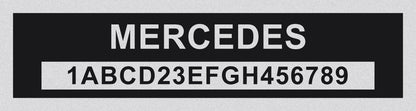 MERCEDES Compatible VIN PLATE Replacement Aluminum id Tag with custom engraving included