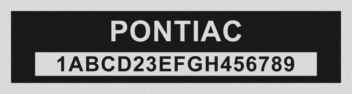 PONTIAC Compatible VIN PLATE Replacement Aluminum id Tag with custom engraving included