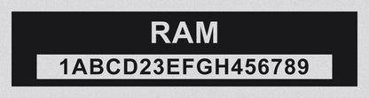 RAM Compatible VIN PLATE Replacement Aluminum id Tag with custom engraving included