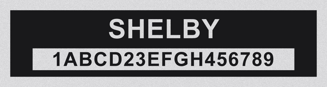 SHELBY Compatible VIN PLATE Replacement Aluminum id Tag with custom engraving included