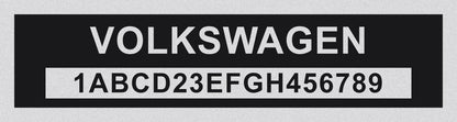 VOLKSWAGEN Compatible VIN PLATE Replacement Aluminum id Tag with custom engraving included