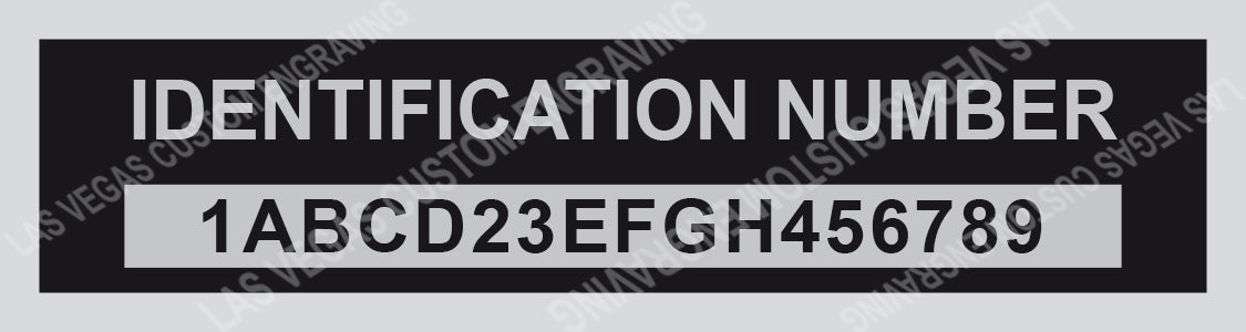 Identification Number Aluminum Tag with custom engraving included