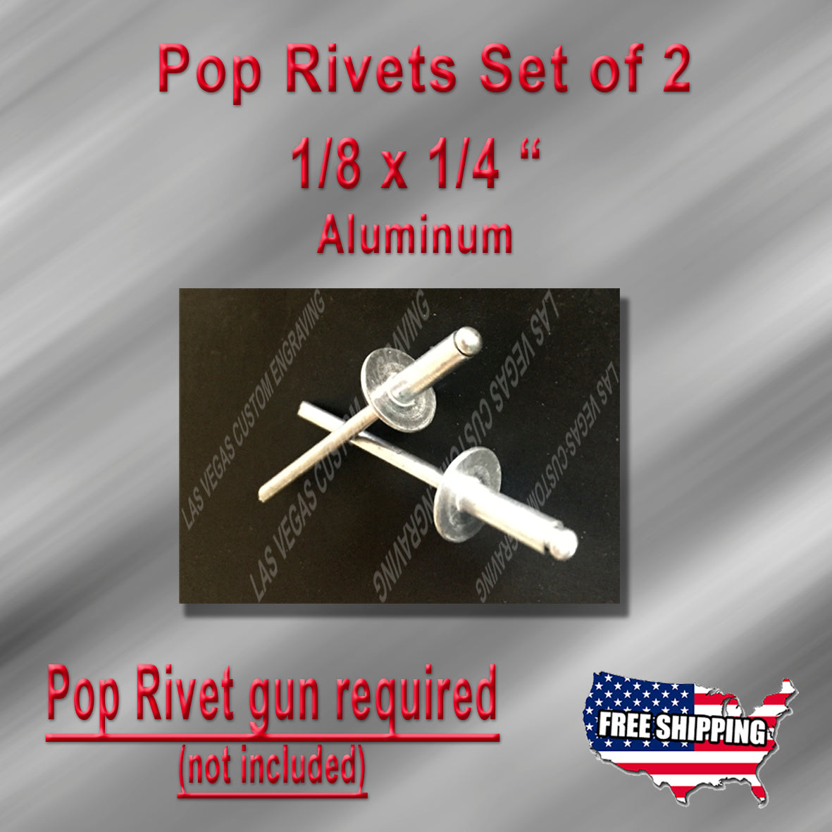 Set of 2 aluminum rivets for VIN tag, ID, Serial number & data plate ...