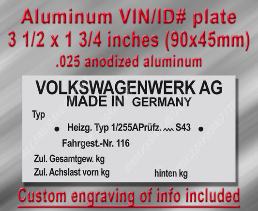 Replacement Volkswagen ID Tag with Custom engraving included + Free Shipping Model_2